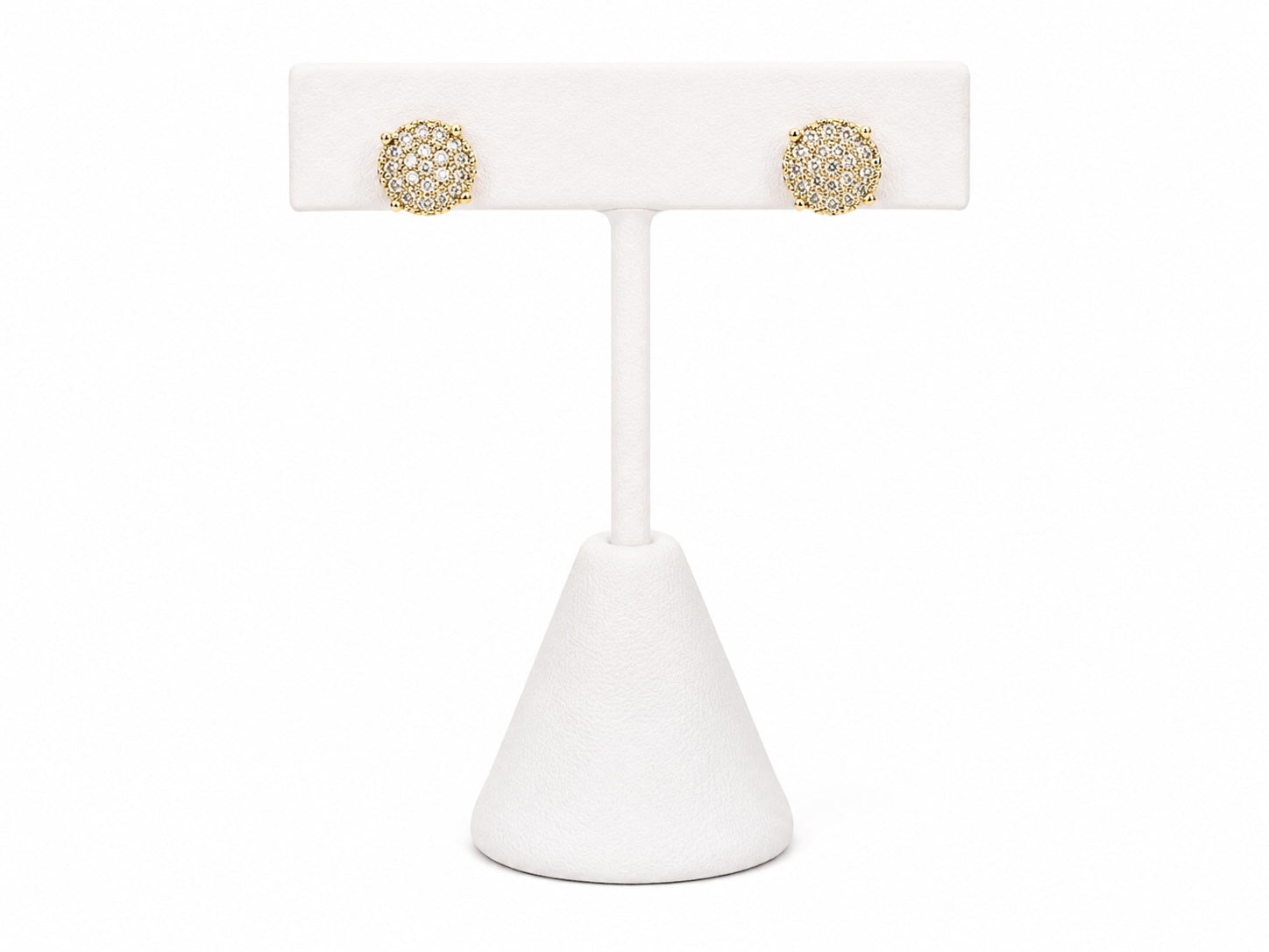 Classic Gold Pavé Crystal Stud Earrings | Everyday Luxury Round Studs