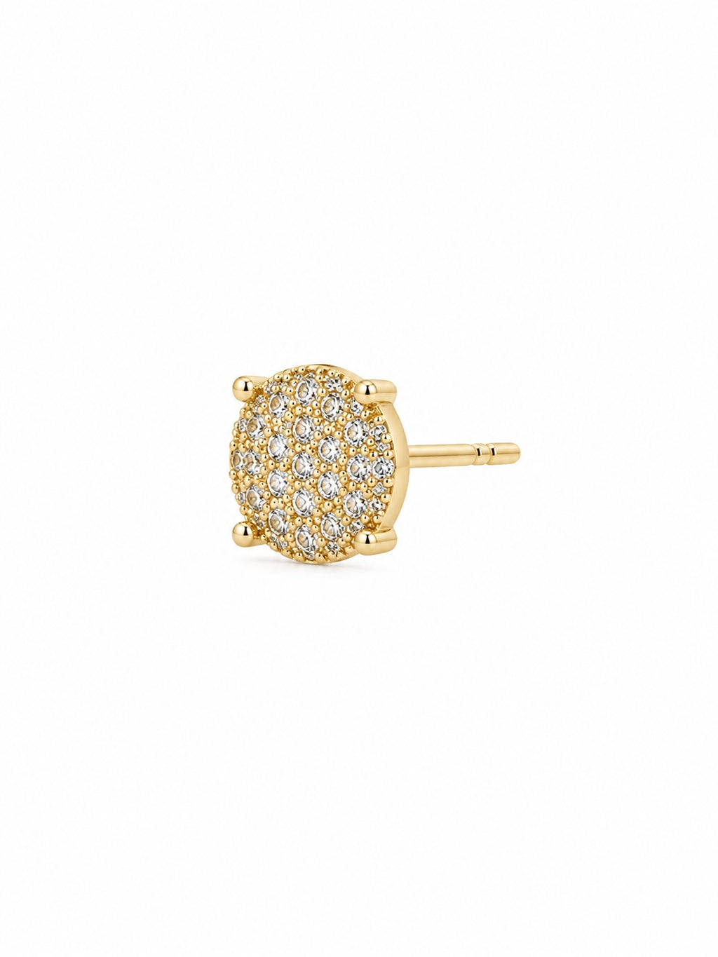 Classic Gold Pavé Crystal Stud Earrings | Everyday Luxury Round Studs