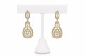 Royal Teardrop Crystal Drop Earrings | Gold Bridal Statement Earrings