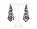 Black & Rose Gold Statement Chandelier Earrings | Crystal Evening & Party Earrings