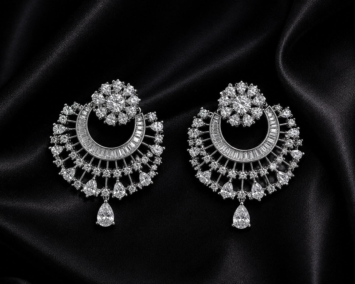 Celeste Crystal Halo Earrings | Luxury Bridal Statement Earrings