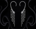 Starlight Crystal Ear Cuff Earrings | Luxury Bridal Ear Climber with Crystal Tassels