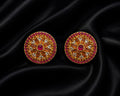 Emerald Bloom Crystal Stud Earrings | Gold-Tone Floral Statement Earrings
