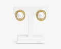 Gold Pearl Crystal Stud Earrings | Classic Pearl Statement Earrings