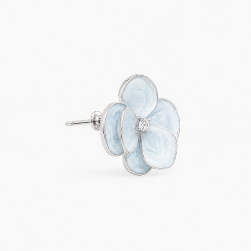 Blue Floral Crystal Stud Earrings | Elegant Flower Statement Earrings