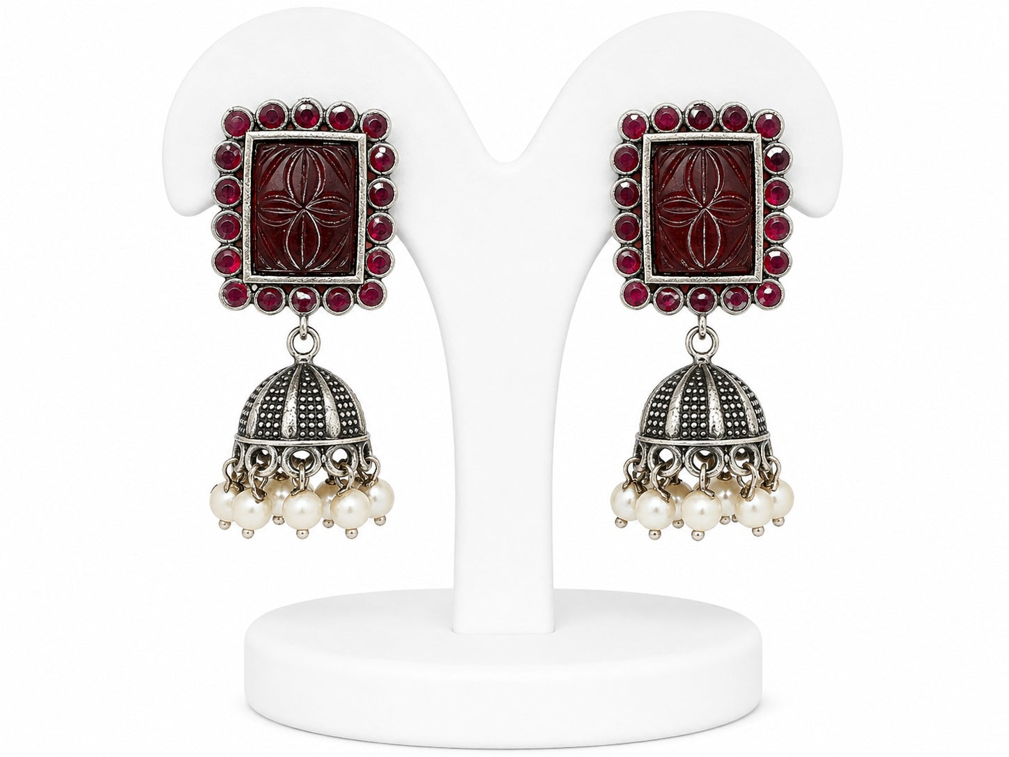 Ruby Heritage Pearl Jhumka Earrings