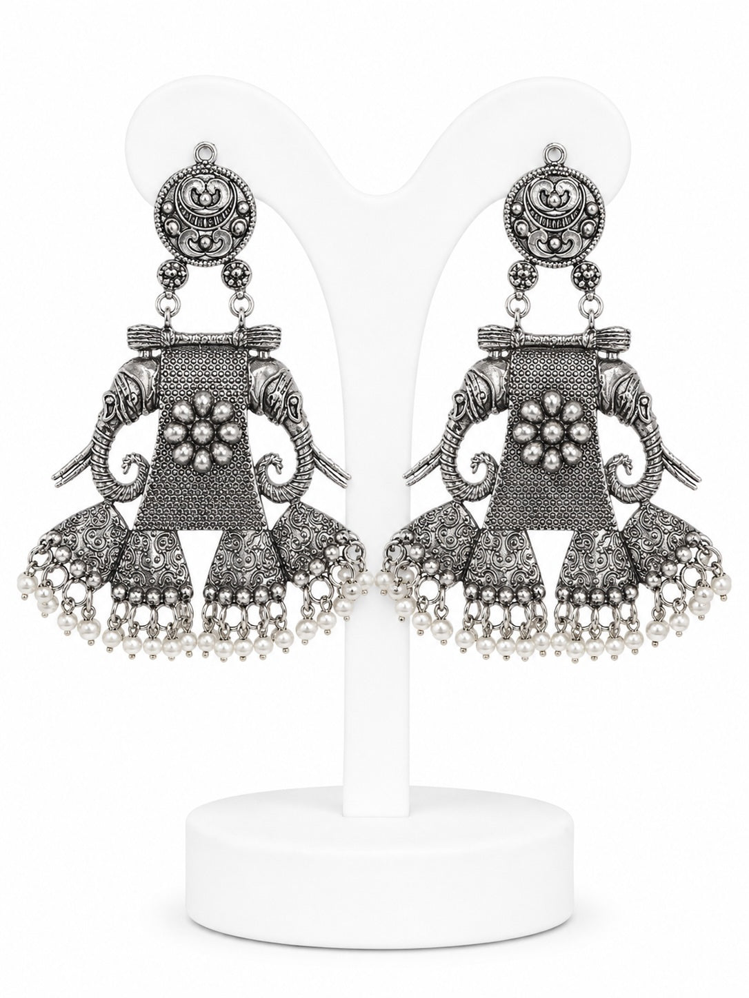 Elephant oxidized earrings