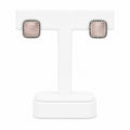 Green Gemstone Stud Earrings | Elegant Silver-Tone Statement Jewelry