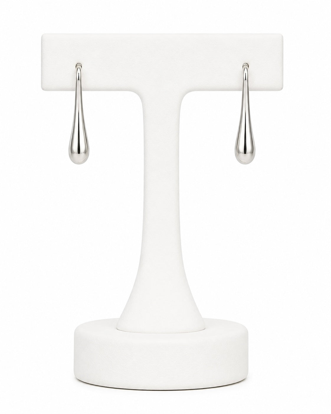 Minimalist Sterling Silver Teardrop Earrings | Modern Everyday Drop Earrings