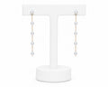 Gold Pearl Drop Earrings | Minimalist Long Pearl Chain Earrings