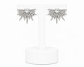 Crystal Sunburst Statement Stud Earrings | Silver Sparkle Earrings