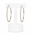 Rose Gold Crystal Hoop Earrings | Large Sparkling Statement Hoops