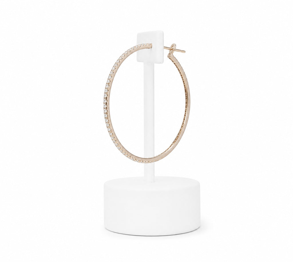 Rose Gold Crystal Hoop Earrings | Large Sparkling Statement Hoops