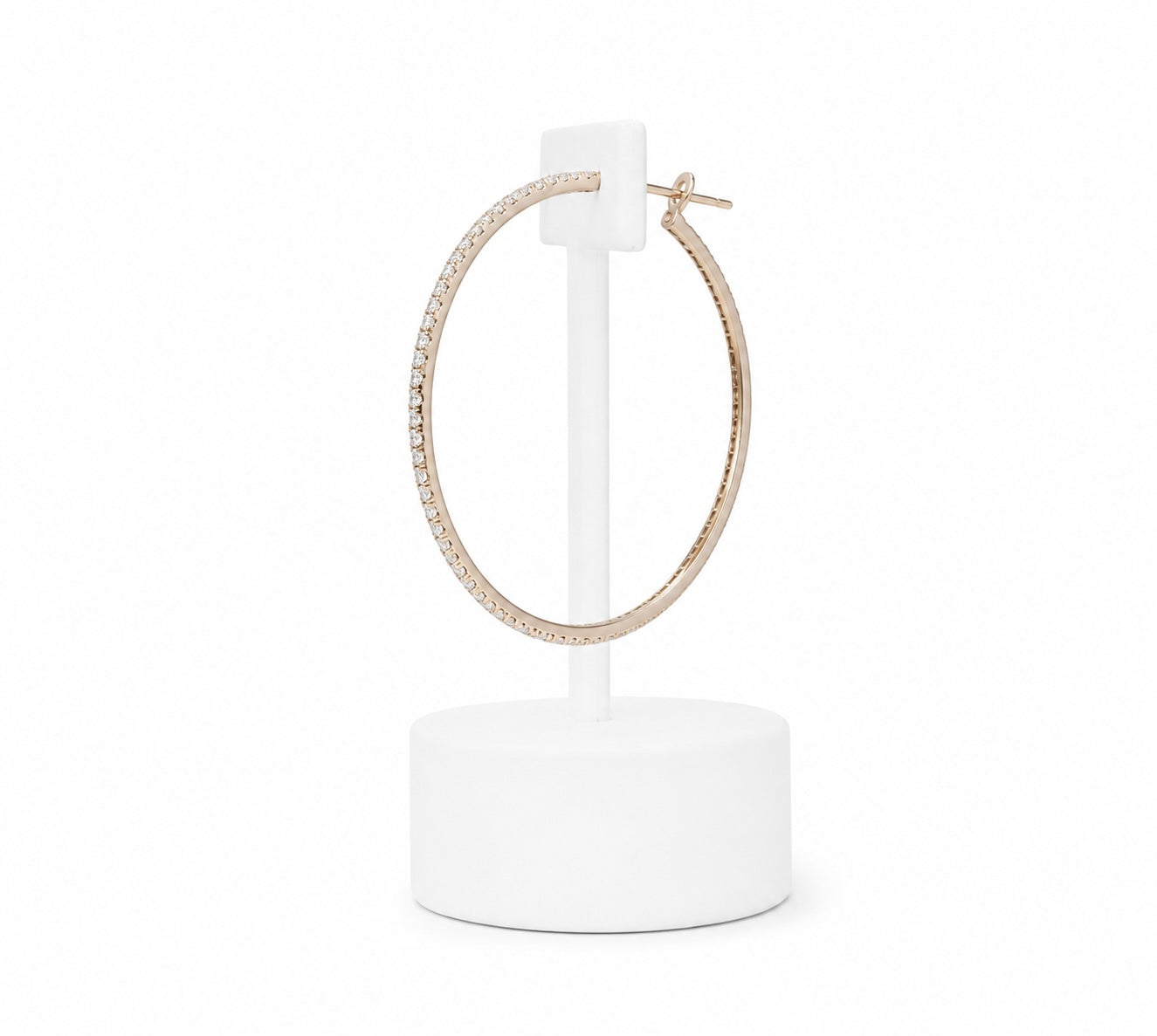 Rose Gold Crystal Hoop Earrings | Large Sparkling Statement Hoops