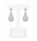 Silver Crystal Teardrop Drop Earrings | Bridal Statement Earrings