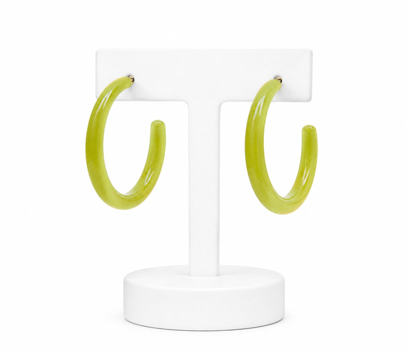 Lime Green Acrylic Hoop Earrings | Bold Statement Hoop Earrings for Women