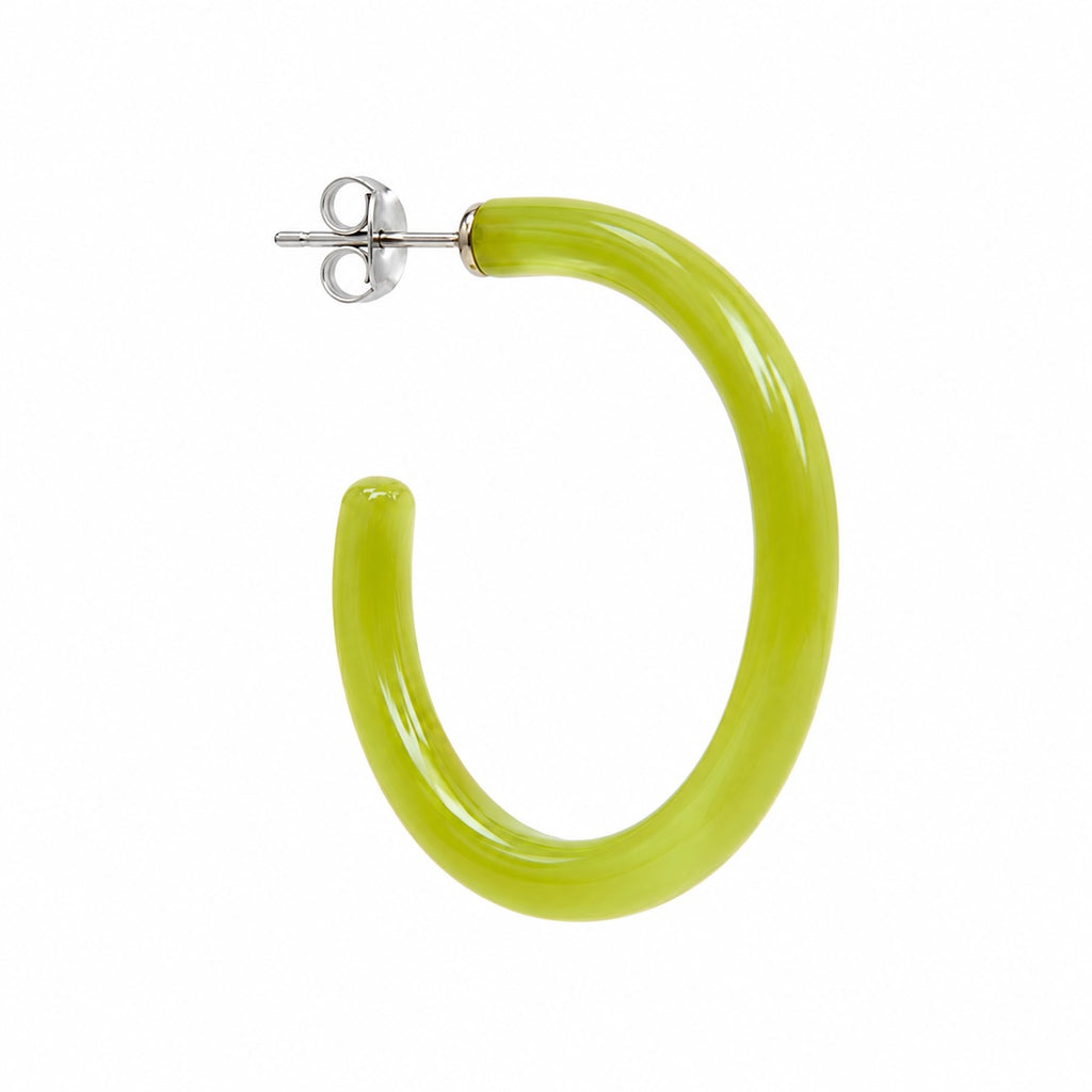 Lime Green Acrylic Hoop Earrings | Bold Statement Hoop Earrings for Women