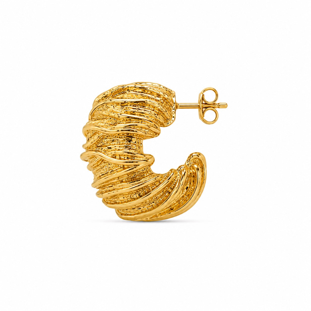 Textured Gold Statement Hoop Earrings | Bold Sculptural Gold Earrings for Women
