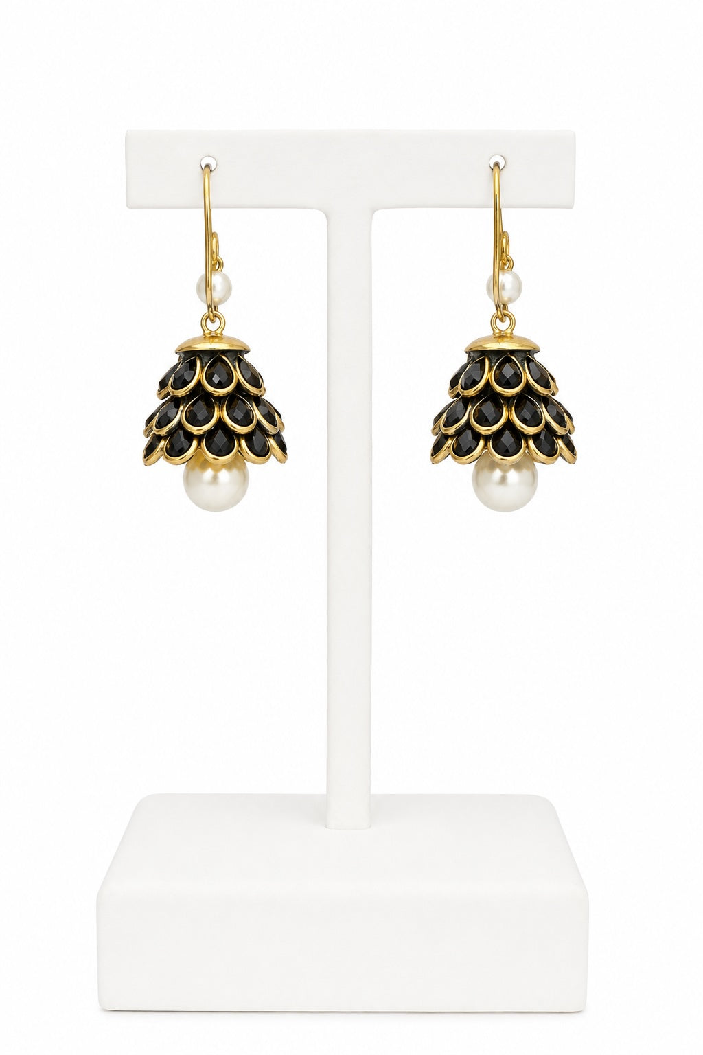 Pink Floral Jhumka Hoop Earrings with Pearl Drop | Statement Ethnic Earrings