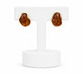 Amber Resin Gold Stud Earrings | Modern Organic Statement Earrings