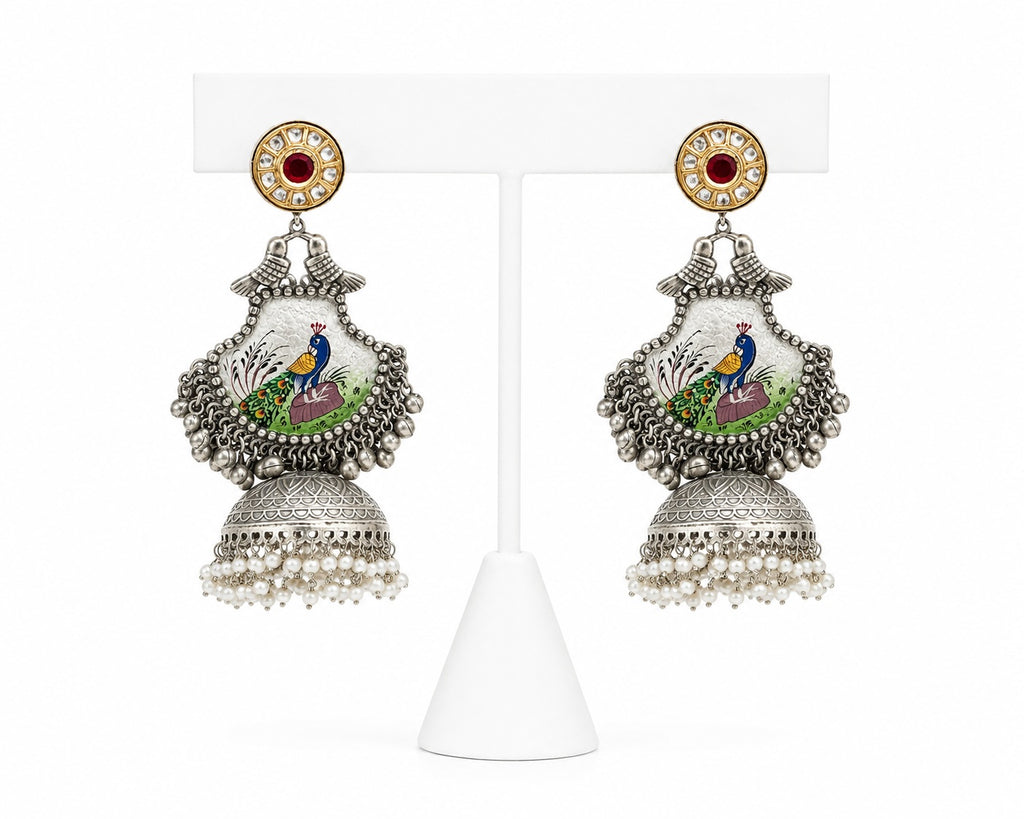 Royal Ganesha Jhumka Earrings with Pearls | Traditional Indian Statement Jewelry