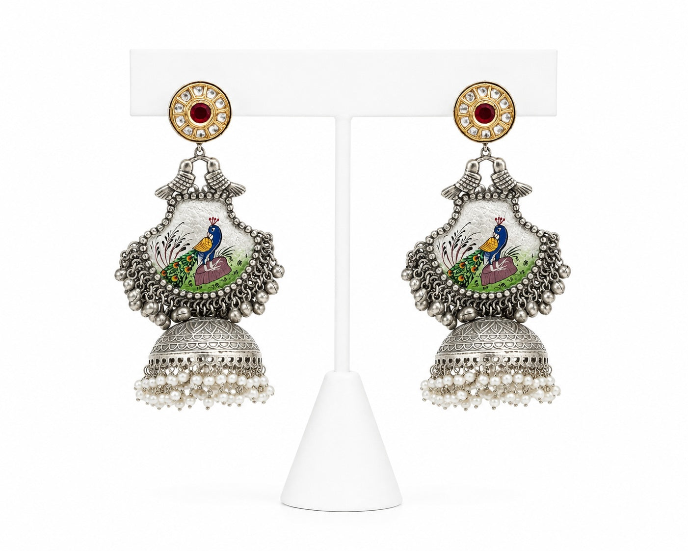 Royal Ganesha Jhumka Earrings with Pearls | Traditional Indian Statement Jewelry