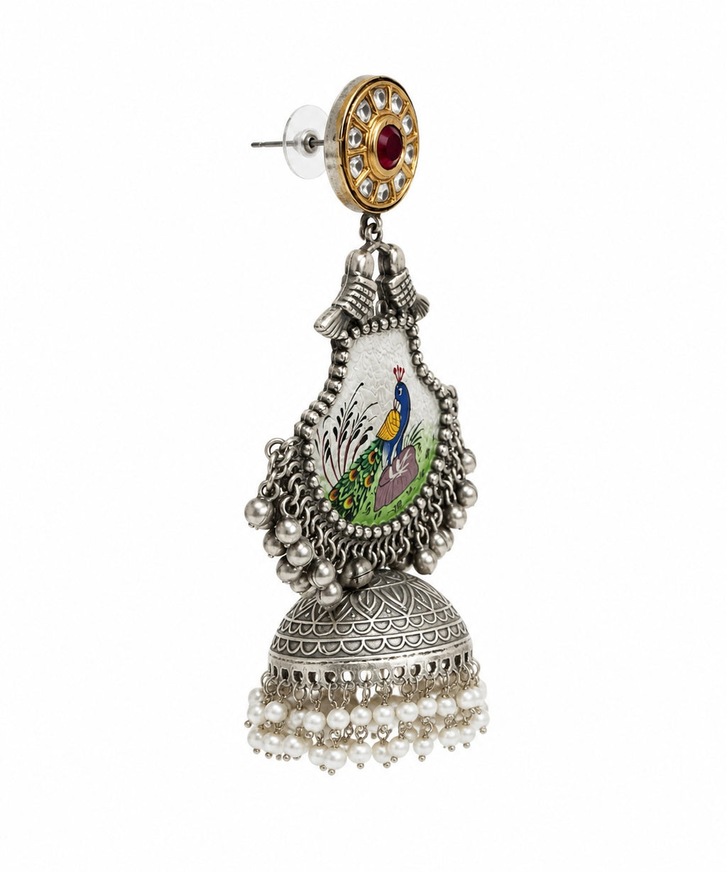 Royal Ganesha Jhumka Earrings with Pearls | Traditional Indian Statement Jewelry