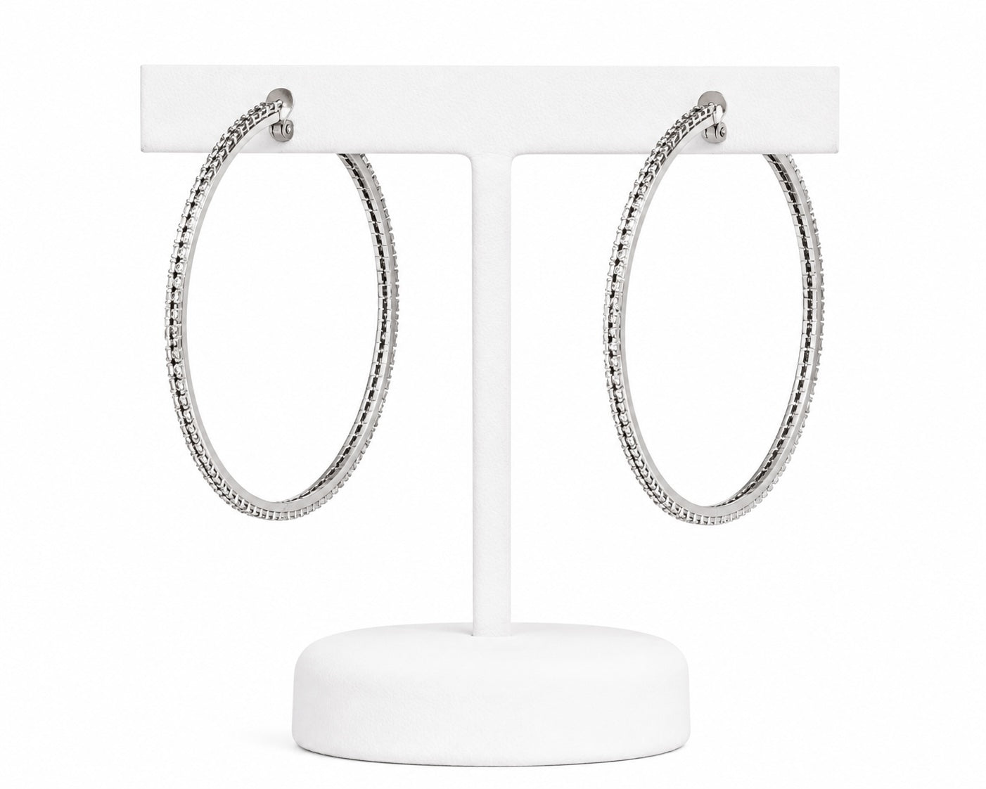 Gold Crystal Hoop Earrings | Large Sparkling Statement Hoops