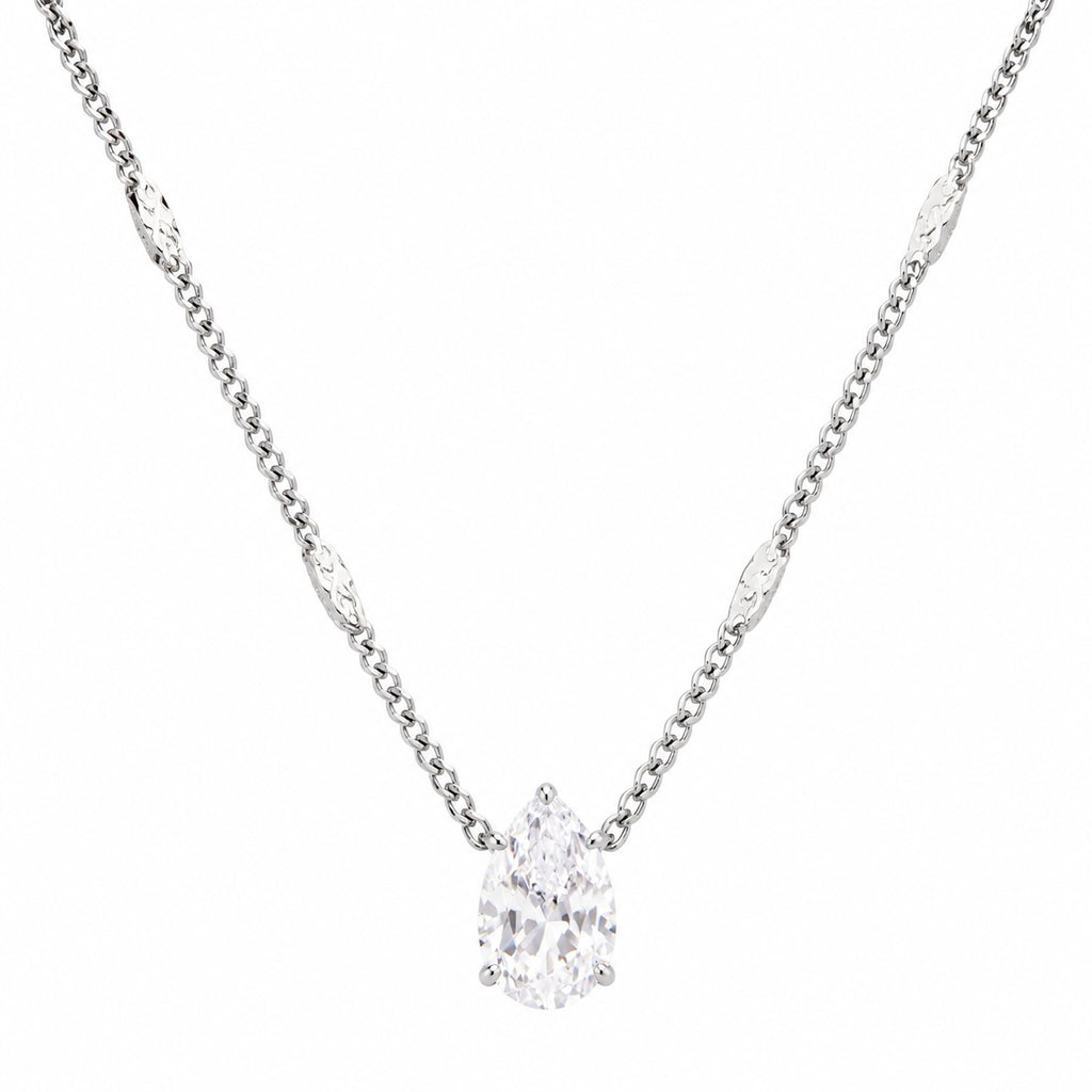 Diamond necklace on a white background