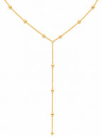 Gold necklace on a white background