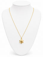 Gold necklace with a star pendant on a white mannequin bust