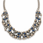 Necklace with decorative stones on a white background