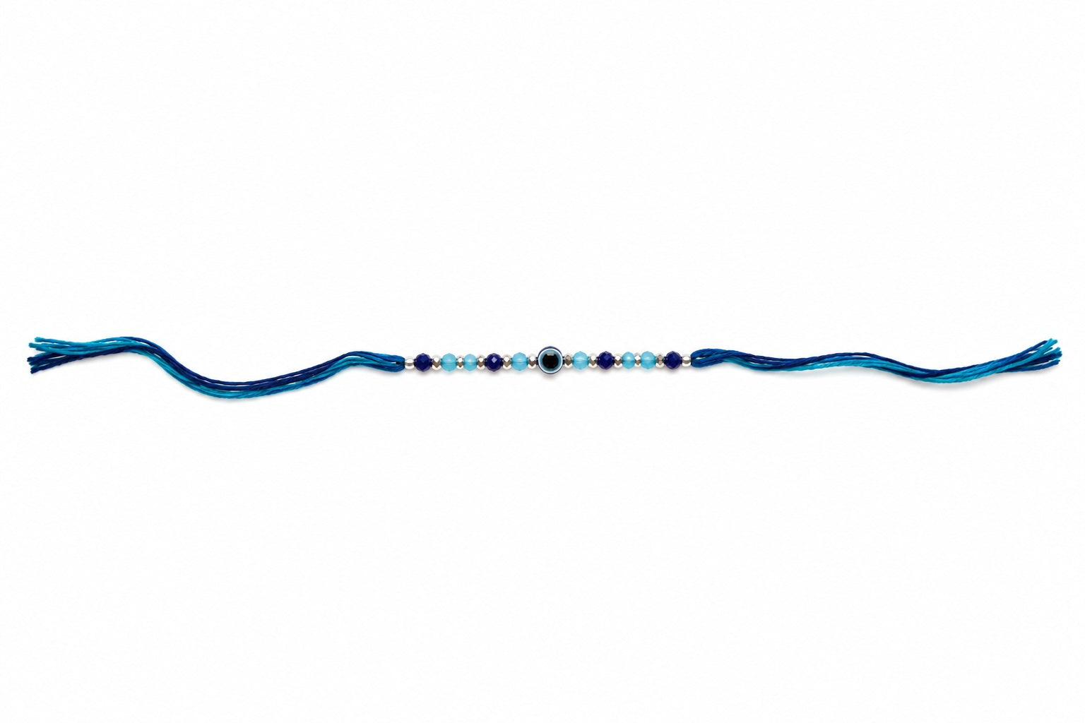 Blue Evil Eye Rakhi – Handmade Protective Beaded Rakhi
