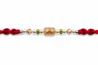 Minimalist Crystal Beaded Rakhi – Handmade Red Thread Rakhi