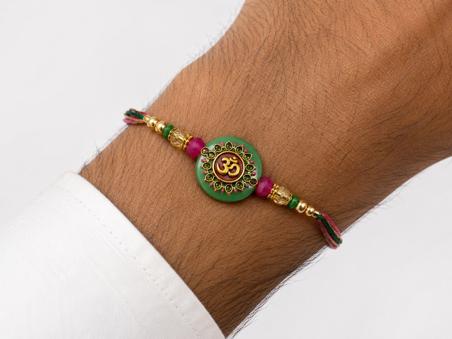 Om Designer Rakhi – Traditional Spiritual Raksha Bandhan Bracelet