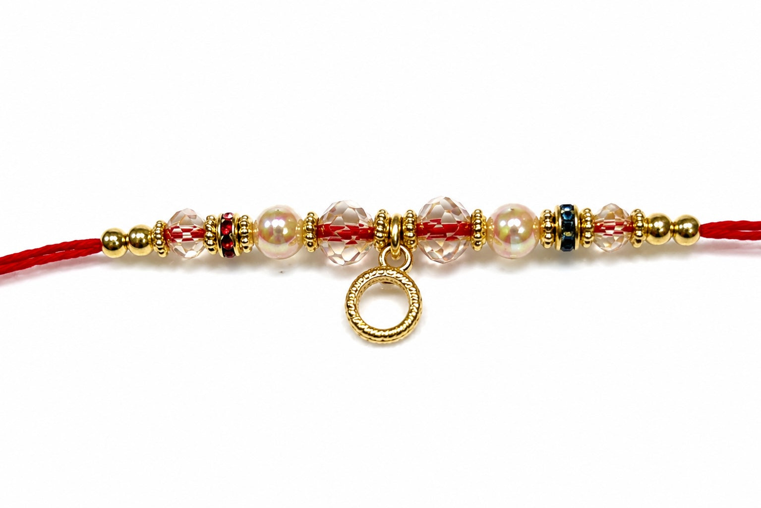Minimalist Pearl & Crystal Rakhi – Elegant Designer Rakhi for Brother