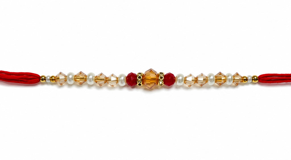 Pearl & Crystal Rakhi – Elegant Handmade Rakhi for Brother