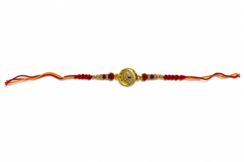 Royal Gold Designer Rakhi – Premium Crystal Rakhi for Brother