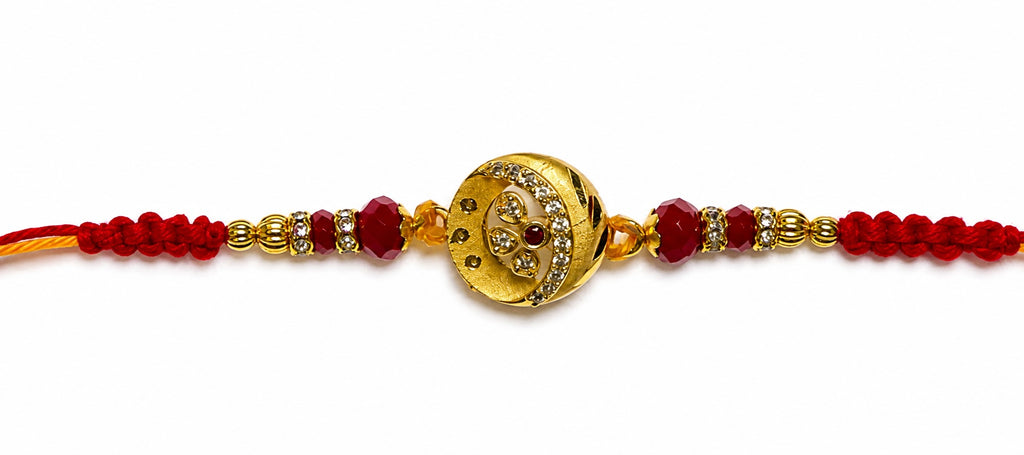 Royal Gold Designer Rakhi – Premium Crystal Rakhi for Brother
