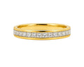 Gold ring with diamonds on a white background