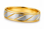 Two-tone gold and silver ring on a white background