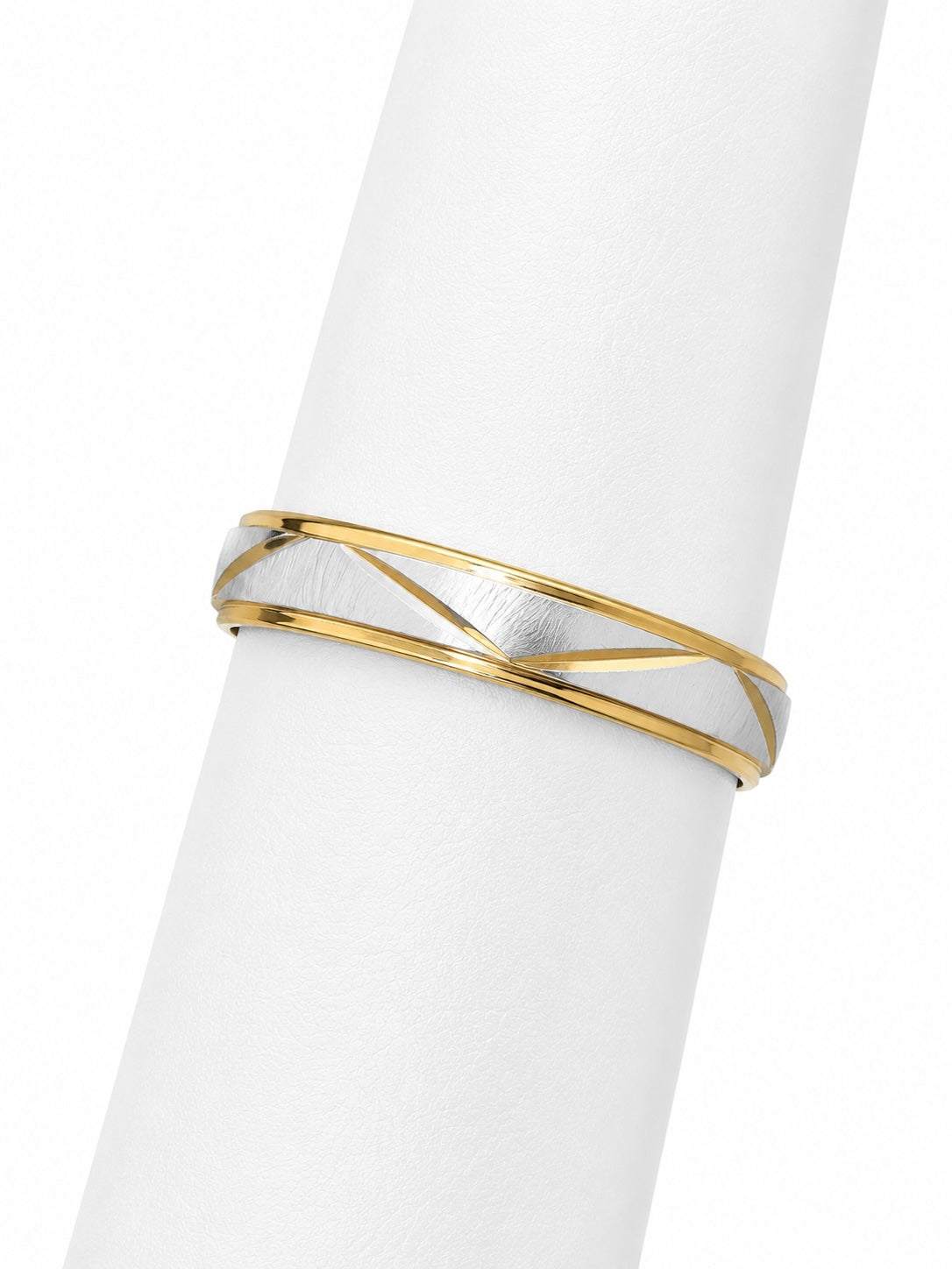 Gold and silver crossbar ring 