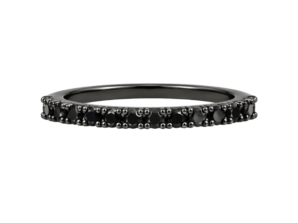 Black diamond ring on a white background