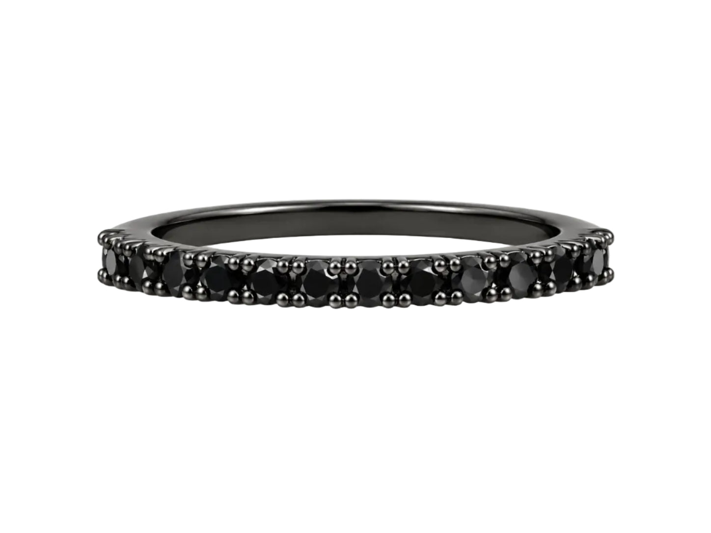 Black diamond ring on a white background