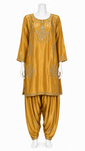 Mustard Gold Shalwar Suit for Women | Embroidered Pakistani Salwar Kameez