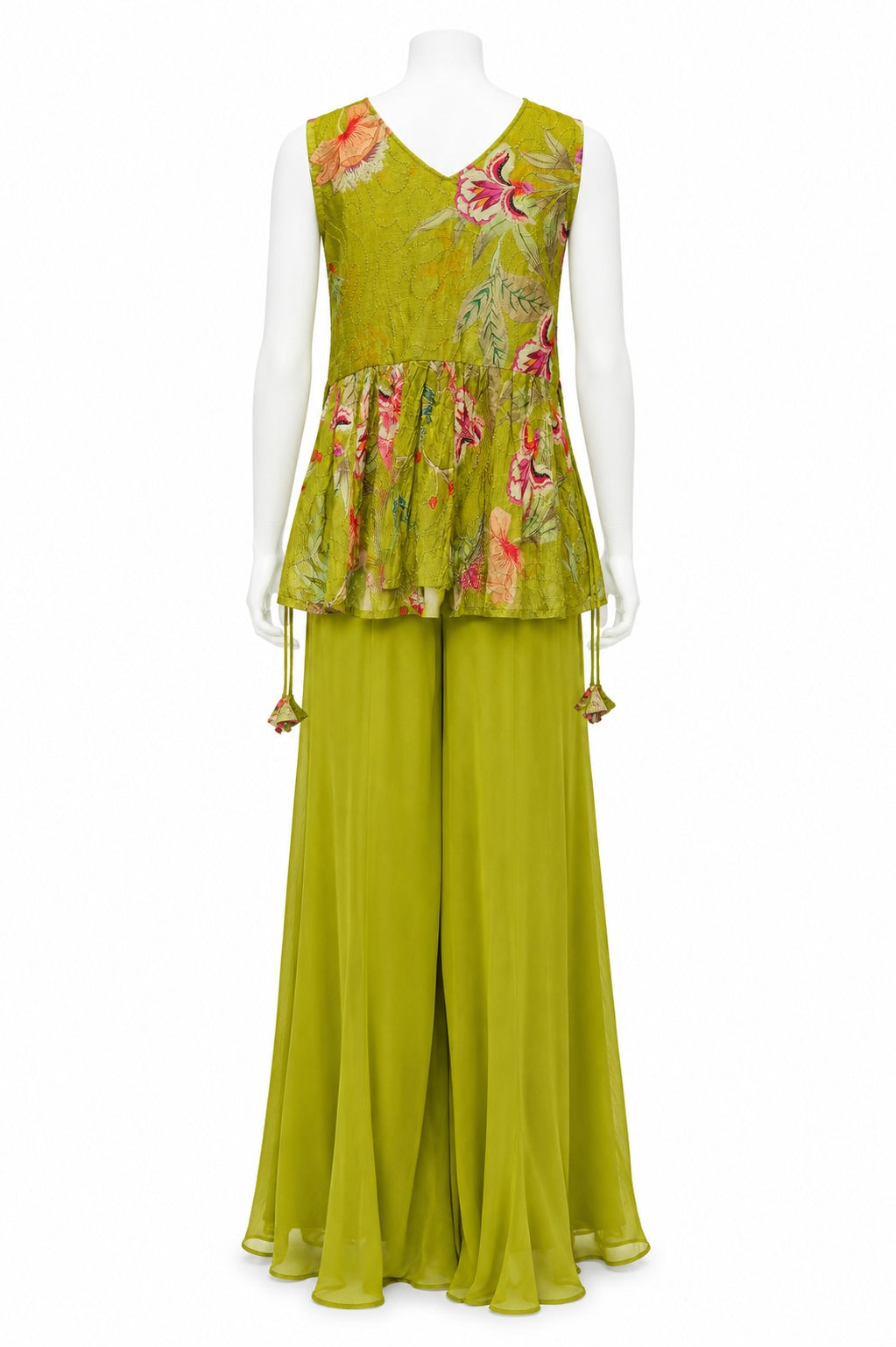 Peach Embroidered Sharara Suit with Net Dupatta | Designer Ethnic Wear