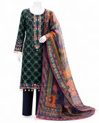 Navy Blue Embroidered Pakistani Suit with Printed Dupatta | Festive Salwar Kameez Set