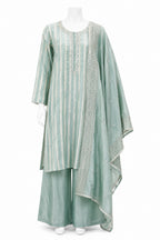 Mint Green Embroidered Pakistani 3-Piece Suit with Organza Dupatta | Festive Women’s Wear